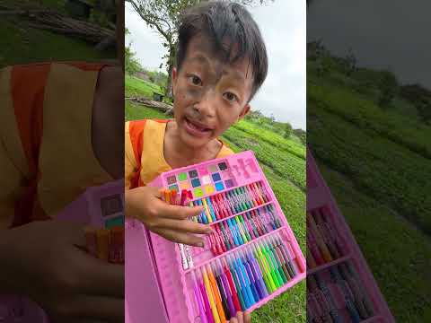 Bạn phe thích vẽ màu nước hay thích vẽ màu sáp #shorts