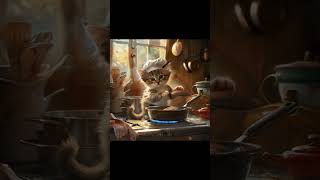 Happy Cooking Cat