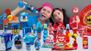 Blue Food vs Black Food Challenge 블루 블랙 푸드 챌린지Elsa Frozen vs Maleficent Mukbang