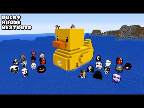 SURVIVAL RUBBER DUCKY HOUSE WITH 100 NEXTBOTS in Minecraft - Gameplay - Coffin Meme