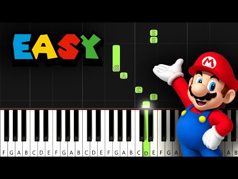 Super Mario Theme - EASY Piano Tutorial