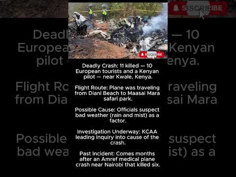 Tourist Plane Crash in Kenya | 11 Dead Including 10 Europeans & Pilot | Bad Weather Suspected
