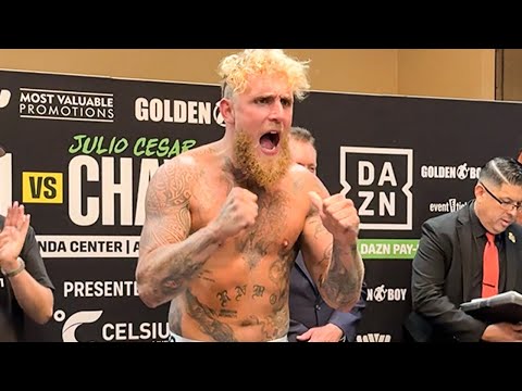 Jake Paul WEIGH-IN vs Julio Cesar Chavez Jr; ERUPTS & YELLS after OFFICIALLY making 199.4 Pounds