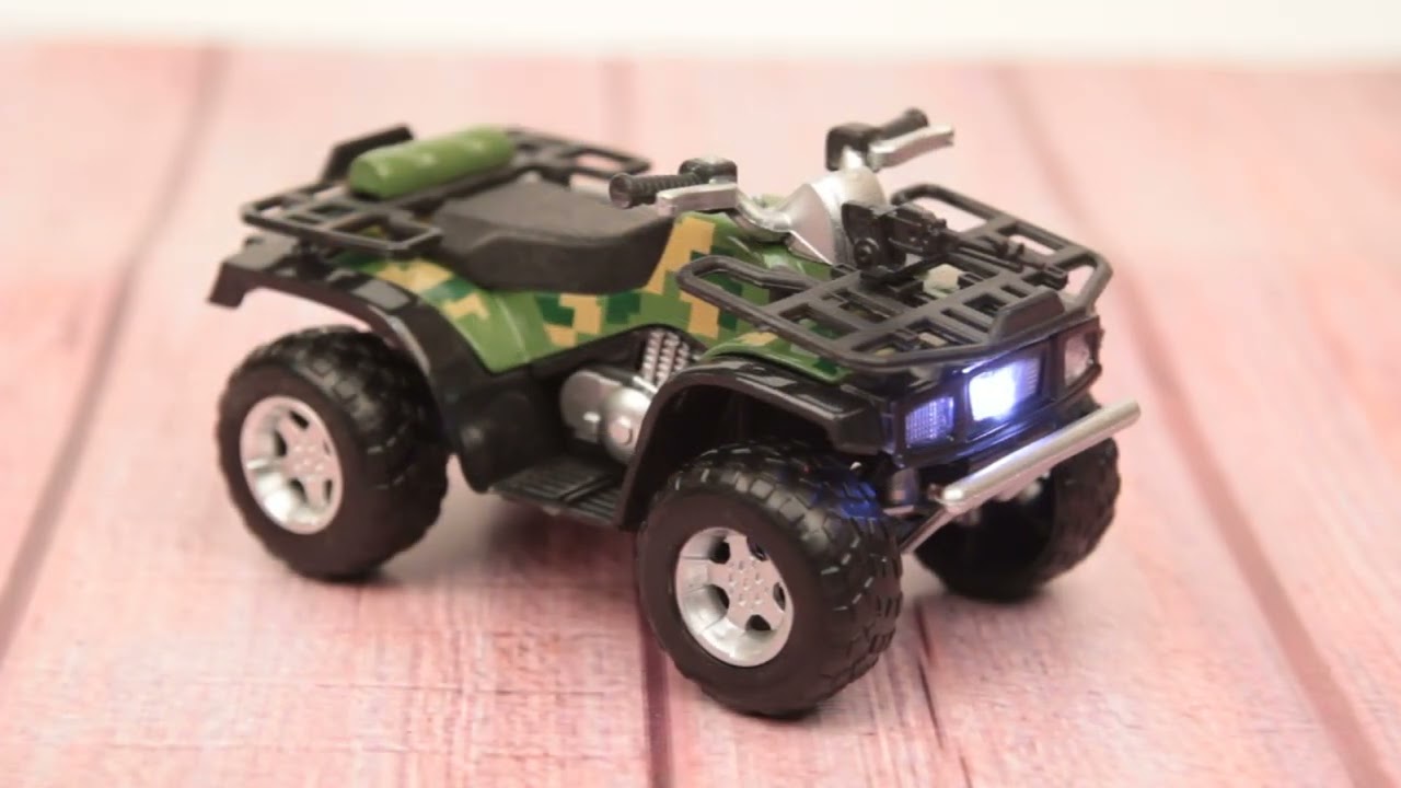 Квадроцикл kings toy инерционный световые звуковые эффекты металлический камуфляж 1:16 - видео
