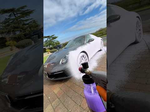 Satisfying! Porsche snow foam clean🔥 #satisfying #cardetailing #viralvideo