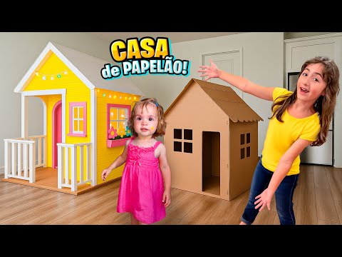 QUEM FIZER A MELHOR CASA DE PAPELÃO COM ITENS da NOVA CASA VENCE! Pai Também Vloga