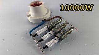 5 Amazing Get 10000w free electricity energy use by spark plug 100%