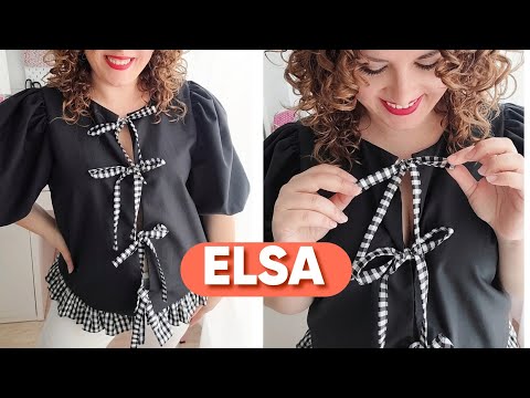 #31 🎀 Cómo hacer una BLUSA FÁCIL Y BONITA CON LAZOS Y MANGA GLOBO paso a paso || ELSA