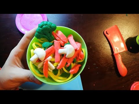 Learn Colors with Play Doh Spaghetti Making Machine Toy Appliance and Surprise Toys