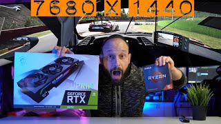 RTX 3070 RYZEN 5 5600X - TEST GAMEPLAY IN ASSETTO CORSA COMP - TRIPLO MONITOR 7680x1440 SIMRACING