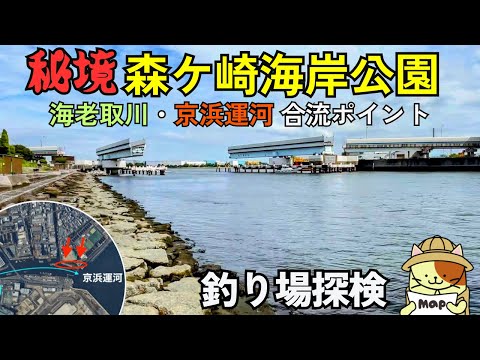 秘境「大田区・森ケ崎海岸公園」釣り場探検｜海老取川・京浜運河合流地点。羽田可動橋の目の前のハゼ釣りポイント。トイレも完備の穴場的釣り場