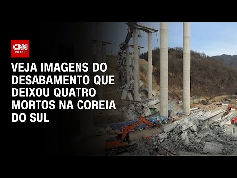 ​Veja imagens do desabamento que deixou quatro mortos na Coreia do Sul | CNN BRASIL