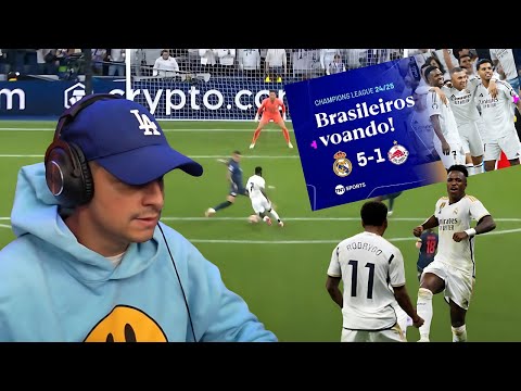 CORINGA REAGINDO A REAL MADRID 5 X 1 SALZBURG - MOMENTOS CORINGA