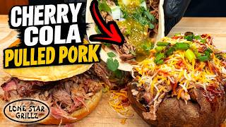 Cherry Cola Pulled Pork on the Lone Star Grillz El Fuego Trio