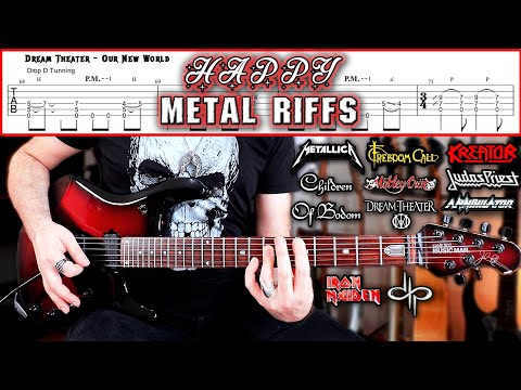 10 Great HAPPY METAL Riffs With Tabs