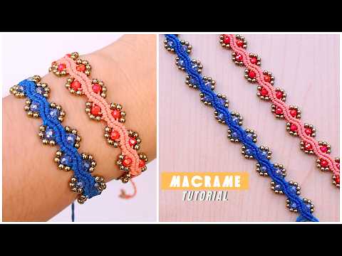 DIY Pulsera Tejida con Cristales | Macramé Fácil para Vender o Regalar