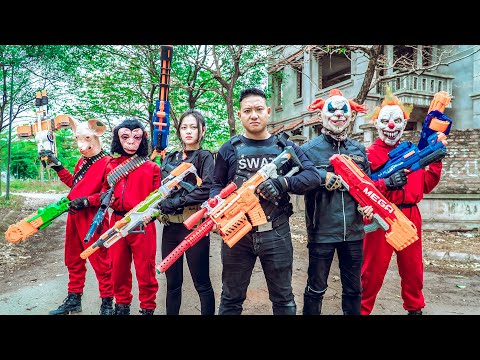 LTT Films : Warriors Silver Flash Use Nerf Guns to Fight Tiger Masks Can They Escape the Trap?