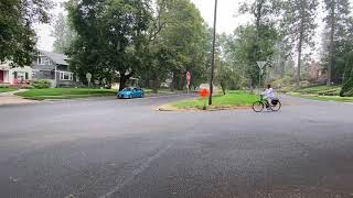 Olga Lucia Herrera demonstrates stopping at an intersection