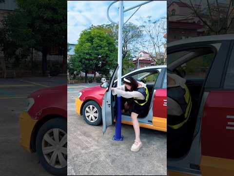She Blamed the Pole Instead of Her Parking Skills 😂🚗 #shorts #carparking