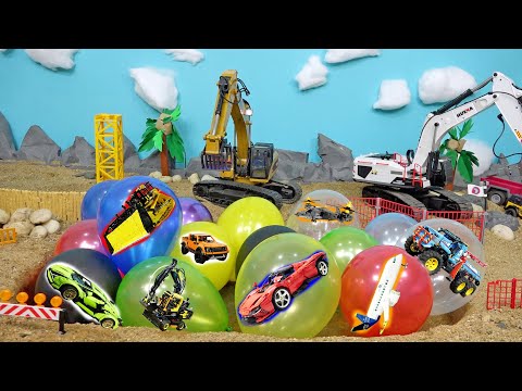 색깔 풍선과 블럭 장난감 조립놀이 레고 테크닉 중장비 포크레인 트럭놀이 Color Block Car Toy Assembly with Balloons