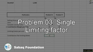 Problem 03: Single Limiting factor