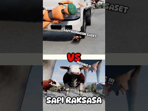 SAPI KEMASAN SASET VS SAPI SEBESAR PLANET #beamngdrive #bus #truk