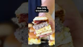 Easy Breakfast Sliders w/ Bacon, Sausage, Egg and Cheese @solostove @Kingshawaiian