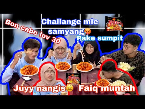 CHALLANGE MIE SAMYANG + Bon Cabe level 30!! YANG KALAH JOGET MONYETT