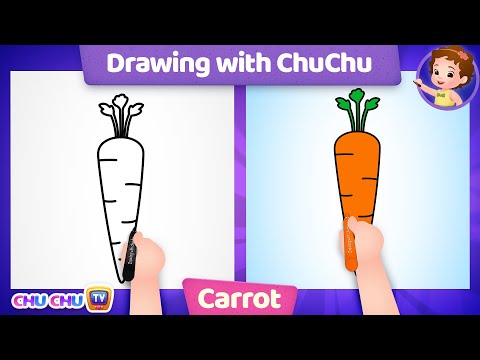 How to Draw a Carrot? - More Drawings with ChuChu - ChuChu TV Drawing Lessons for Kids