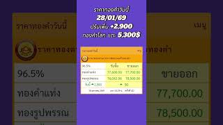 #ราคาทองคำวันนี้ #gold ราคาทองคำวันนี้28/01/69ปรับเพิ่ม +2,900ทองคำโลก แตะ 5,300$
