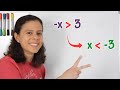 Flipping Inequality Signs in Exercises