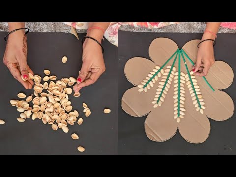 Amazing Home Decoration Ideas | Waste cardboard and pista shell using wall decor | DIY Room decor ✨️