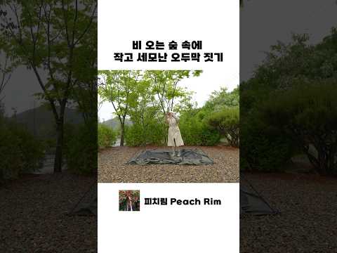 ☔️ 폭우 속 작고 세모난 오두막 짓기 #shorts #우중캠핑