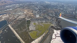 4K | ENGINE VIEW | SOUTHWEST 737 MAX 8 TAKEOFF FROM SAN JOSE
