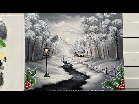 How To Paint A Cozy Winter Cabin