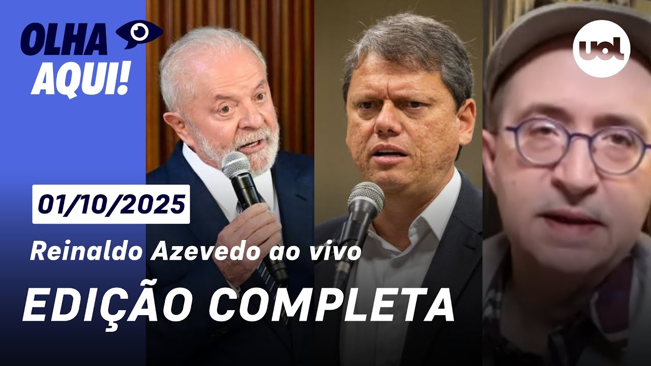 Reinaldo ao vivo embate de Lula e Tarcísio encontro com Trump shutdown nos EUA votação do IR e+