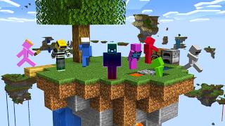 8 YouTubers Beat Minecraft On Sky Islands