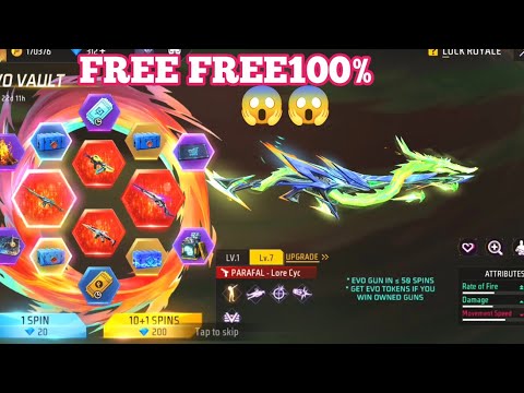 free fire parafal 🤑evo gun 💯% free free me with for and garena free fire #viralvideo