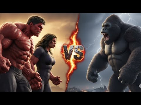 "Red Hulk & She-Hulk Unleash Fury: The Fall of King Kong | Epic Monster Showdown"