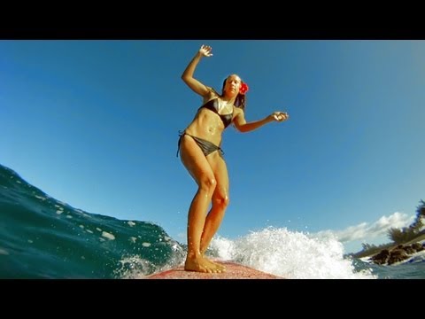 GoPro HD HERO camera: Hawaiian Longboarding with Daize Girl