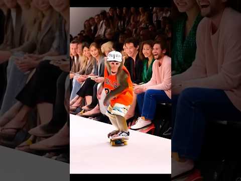 Monkey Skateboarding Madness ๐๐น | Hilarious Animal Stunt Show! #funny #animals
