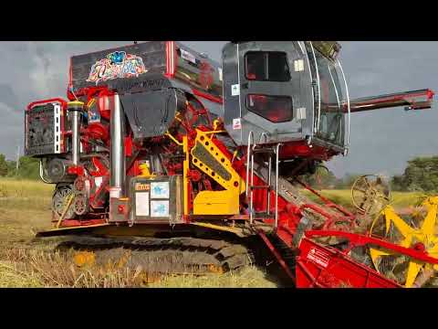 หล่อจัดรถเกี่ยวข้าวจ้าวช้างไวไฟตู้แอร์ 2024 ฝนก็จะมาข้าวสวยจัด combine harvaster