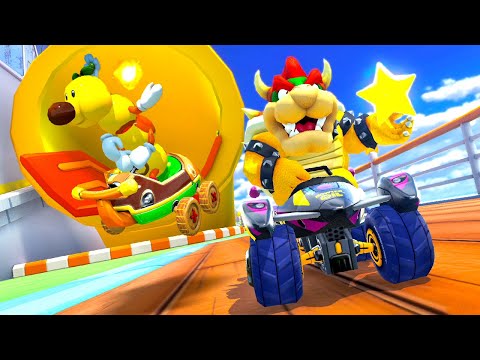 MarioKart 8 Crazy Race Wiggler Bowser Moonview Highway Tanooki Mario Feather Cup Dry Bowser Shy Guy