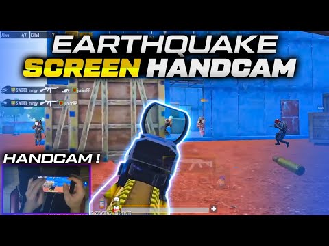 EARTHQUAKE SCREEN HANDCAM GAMEPLAY 🔥 PUBG MOBILE