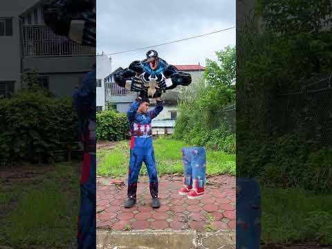 Captain America gets his legs back and knocks Chucky away #spideylife