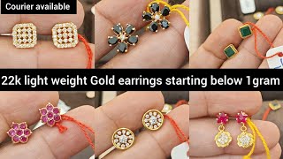 #Lightweightgold #goldjewelry #goldearrings Gold studs with weight & address| order online
