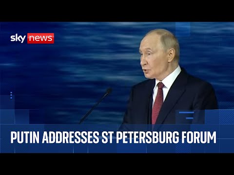 Russian President Vladimir Putin speaks in St Petersburg