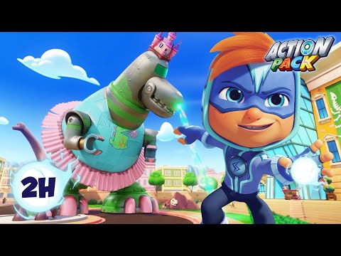 2 Hours of Heroic Fun!  🦖 Dino Disaster in Hope Springs! | Action Pack | Adventure Cartoon for Kids