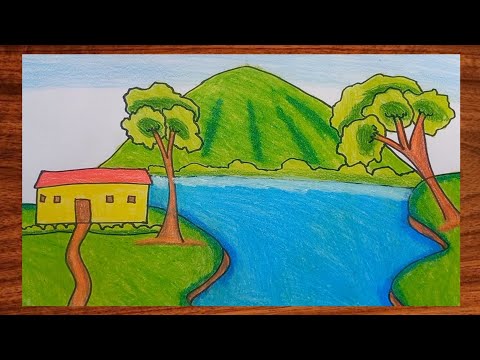 How to Draw beautifull scenery easy || Drawing Beautifull Scenery Easy.