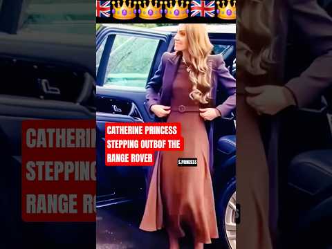 CATHERINE PRINCESS OF WALES STEPS OUT OF THE RANGE ROVER. PRINCE WILLIAM ALWAYS BY HER SIDE #british